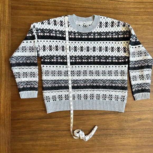 Winter Sweater Black and White with Pink Accents - Picture 6 of 8